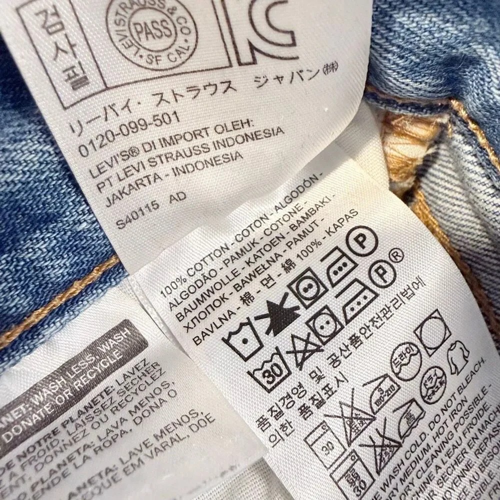 Levi’s 501 Shorts Denim Blue Retro Mid Rise 25” - Picture 5 of 8